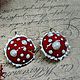 Серьги "мухоморы шляпки", Серьги классические, Магнитогорск,  Фото №1