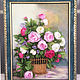 Order The picture ribbons of Roses in the basket. Ribbon Embroidery. Livemaster. . Pictures Фото №3