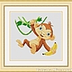 Схема для вышивки крестиком "Обезьянка с бананами на дереве", Схемы для вышивки, Александров,  Фото №1