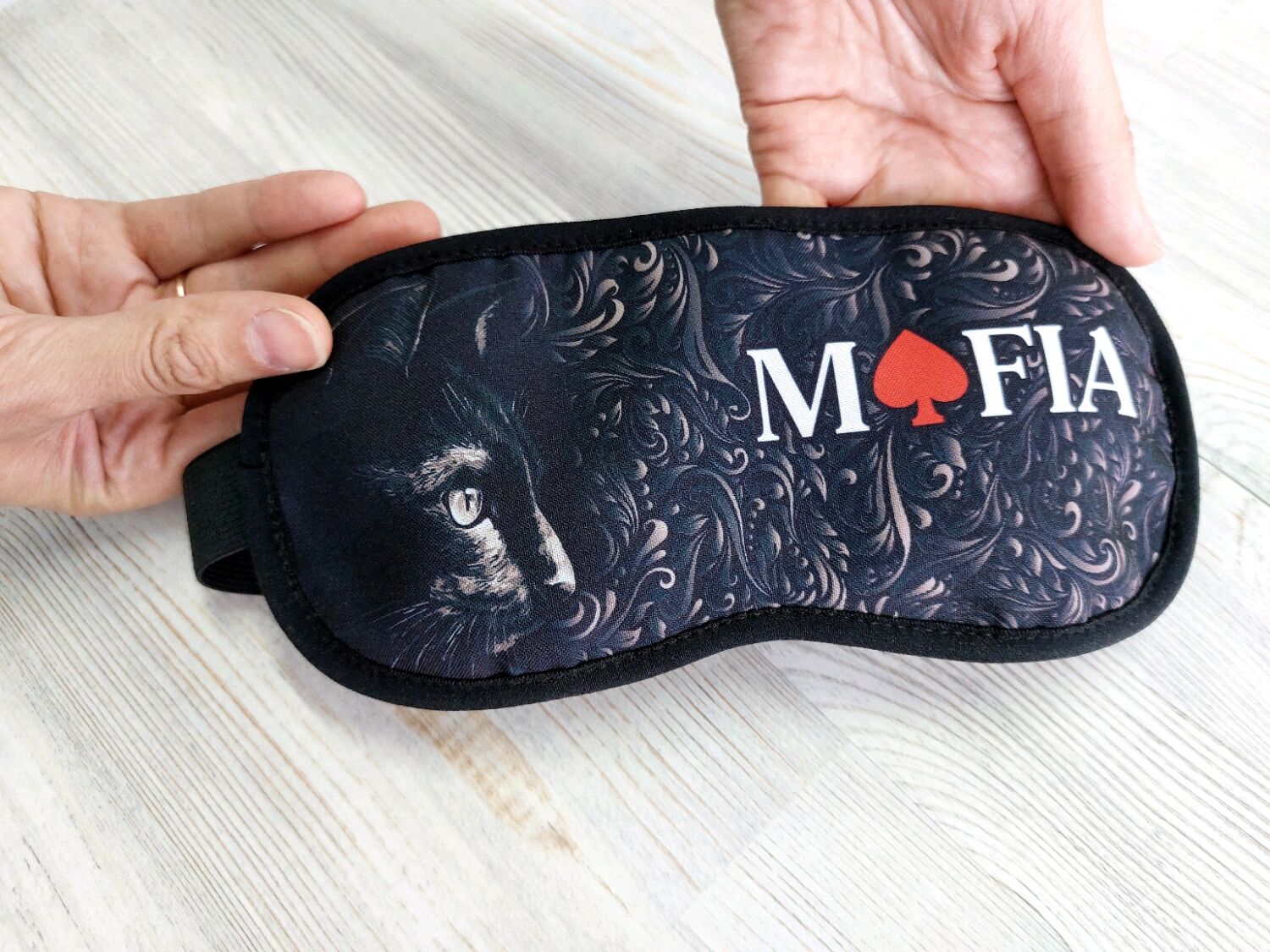 Маска Мафия, именная маска для игры в Мафию, черная маска для антикафе ...
