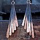Long forged copper earrings Rays - completely handmade. Earrings. Beauty-in-simplicity. Online shopping on My Livemaster.  Фото №2
