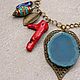 Necklace on a chain with agates, coral leaf blue red bronze turquoise. Necklace. Ritasdreams (ritasdreams). Online shopping on My Livemaster.  Фото №2
