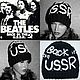 Шапка бини "BACK in the USSR" ручной работы. Унисекс. Шапки. Анна Лесникова      Les accessoires. Интернет-магазин Ярмарка Мастеров.  Фото №2