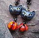 'Guardians of the twilight shadows', earrings with tops and pumpkins. Earrings. legendavincento. My Livemaster. Фото №6