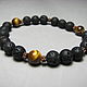 Bracelet with tiger eye and basalt (lava) ' Your rules'. Bead bracelet. Beautiful gifts for the good people (Alura-lights). My Livemaster. Фото №4