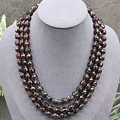 Украшения handmade. Livemaster - original item Natural Garnet Three-row Necklace beads in the shape of a cube. Handmade.