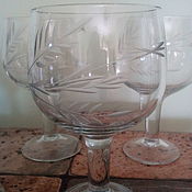 Винтаж handmade. Livemaster - original item Vintage glasses: glasses glass engraving. Handmade.