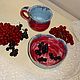 Чайная пара Калина и Арония. Чайные пары. Oliya12 (hobbycraft). Интернет-магазин Ярмарка Мастеров.  Фото №2