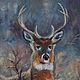 Painting Forest deer oil Painting Deer in winter forest Landscape. Pictures. olga-klim (olga-klim). My Livemaster. Фото №6