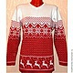 Knitted jumper with reindeer and Norwegian ornament, Sweaters, Moscow,  Фото №1