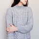Order Gray MOOD knitted sweater made of Italian Merino wool. Dobryy_vyaz. Livemaster. . Sweaters Фото №3