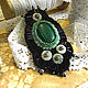 brooch pendent from beads "Malachite" black green. Brooches. Kat@rina (Ekaterina Petrova). Online shopping on My Livemaster.  Фото №2