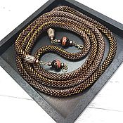 Украшения handmade. Livemaster - original item Lariats: Brown bead harness.. Handmade.
