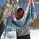 Scarf for women spring shawl extra long scarf light blue. Wraps. Джемпера, шапки, палантины от 'Azhurles'. My Livemaster. Фото №6