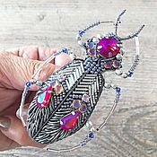 Украшения handmade. Livemaster - original item Brooch-pin Beetle Silver Author`s brooch Gift to a girl. Handmade.