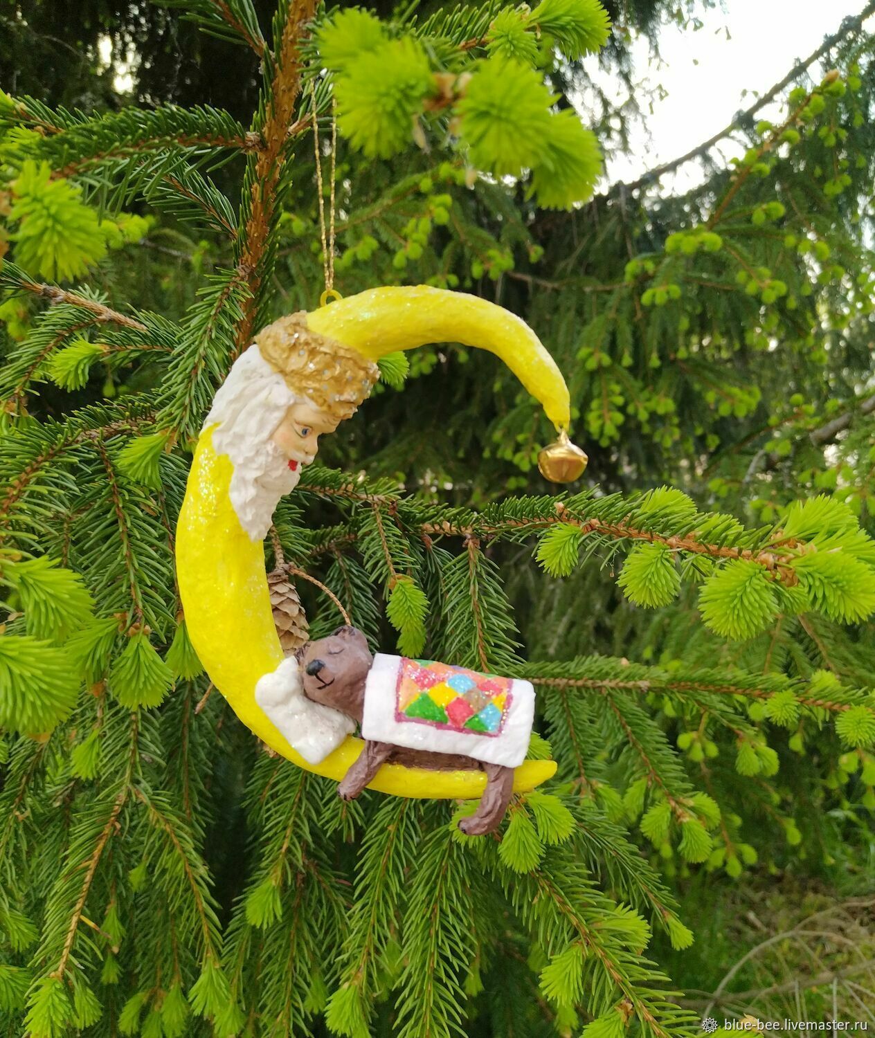 Ватная игрушка: Месяц и Медвежонок – заказать на Ярмарке Мастеров ...