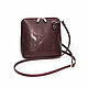  Women's burgundy leather handbag Annie Mod. C83-681, Crossbody bag, St. Petersburg,  Фото №1