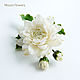 Barrette 'White chrysanthemum' made of polymer clay. Hairpins. Mozza-Flowers. My Livemaster. Фото №4