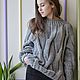 Loose women's jumper large knit sweater in gray, Jumpers, Yoshkar-Ola,  Фото №1