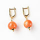 Orange earrings with jade 'Citrus' bright large earrings. Earrings. Irina Moro. Online shopping on My Livemaster.  Фото №2