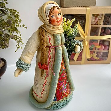 Сувениры и подарки ручной работы. Ярмарка Мастеров - ручная работа Снегурочка под елку из ваты. Handmade.