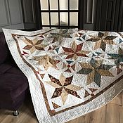 Для дома и интерьера handmade. Livemaster - original item Patchwork quilted double-sided bedspread with stars. Handmade.