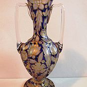 Винтаж handmade. Livemaster - original item Antique vase amphora J, Muhlhaus Bohemian glass Hand painted. Handmade.