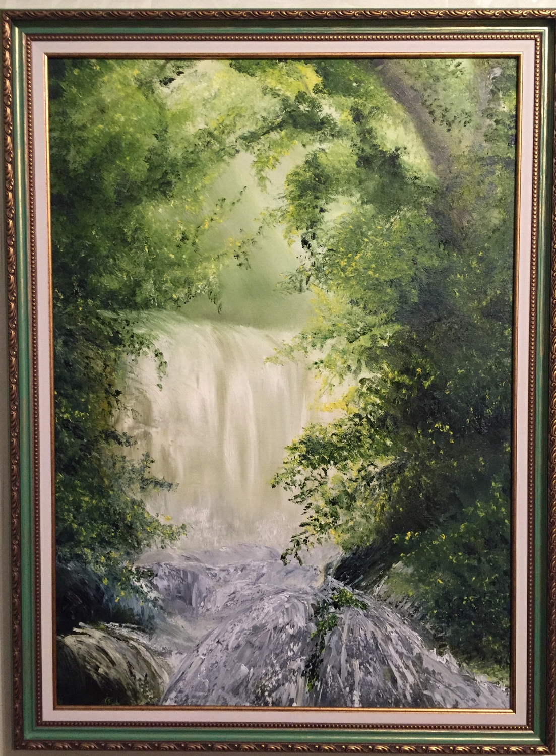 "Водопад".  Картина масло.