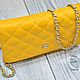 Classic evening handbag made of genuine leather, in yellow!. Crossbody bag. SHOES&BAGS. My Livemaster. Фото №5
