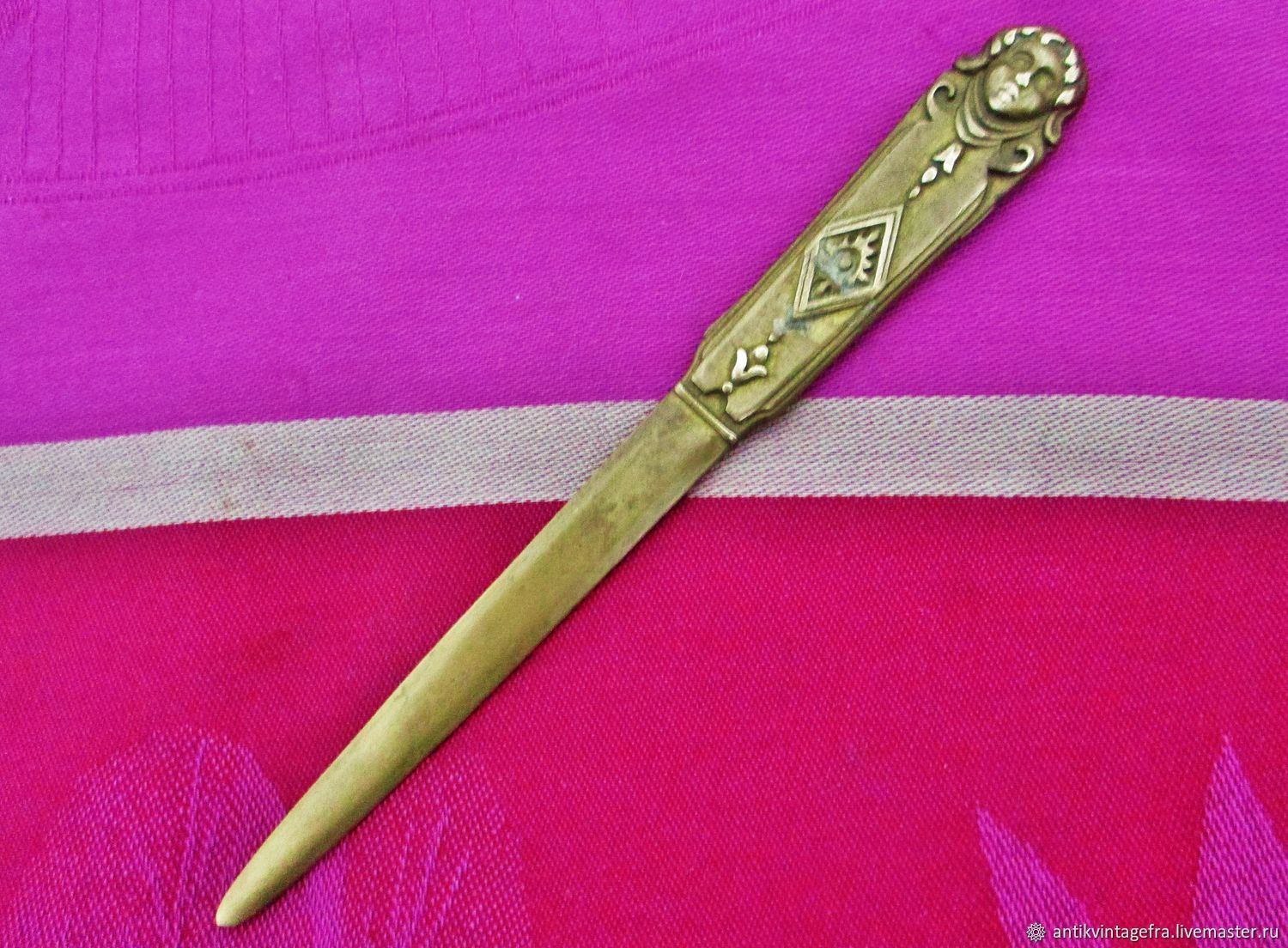 Винтаж: Антикварный нож для вскрытия писем Femme бронза Арт нуво ранция .