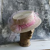 Аксессуары handmade. Livemaster - original item Boater hat 