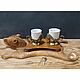 Coffee Couple Bear ceramic cups in a brass cup holder, Dinnerware Sets, Ryazan,  Фото №1