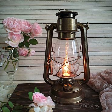 Бра Керосиновая лампа белая настенный светильник в ретро лофт стиле ...