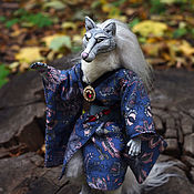 Куклы и игрушки handmade. Livemaster - original item Doll: Fabulous wolf in a kimono. Handmade.