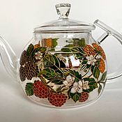 Посуда handmade. Livemaster - original item Teapot with painting Crimson summer. Handmade.