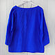 Order Oversize blouse made of bright blue linen. etnoart (etnoart). Livemaster. . Blouses Фото №3