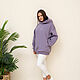 Hoodie with fleece dark lavender Plus Size. Sweatshirts. NATALINI. My Livemaster. Фото №5