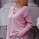 Пуловер «Star» альпака +меринос розовый меланж, Пуловеры, Самара,  Фото №1