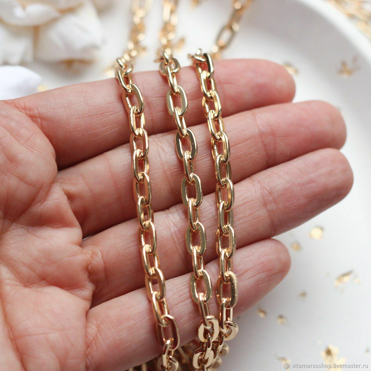 Цепочка 9*5 мм, позолота, 50 см. А006 купить в интернет-магазине ...