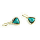 Green triangle Earrings 'Emerald' light Earrings, Earrings, Moscow,  Фото №1