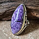 Кольца с чароитом, ювелирный сплав. Кольца. JewelryStudioGem. Интернет-магазин Ярмарка Мастеров.  Фото №2
