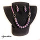 Necklace and earrings with natural stone 'Lilac morning', Jewelry Sets, Irkutsk,  Фото №1