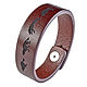 Bracelet leather K-16 Brown&Brown on sobornoy button, Bead bracelet, Moscow,  Фото №1