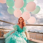 Одежда handmade. Livemaster - original item A dress made of tulle is a mint delight. Handmade.
