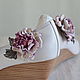 Pinzas para zapatos rosa de cuero ' Aelita', Foot Jewelry, Lyubertsy,  Фото №1