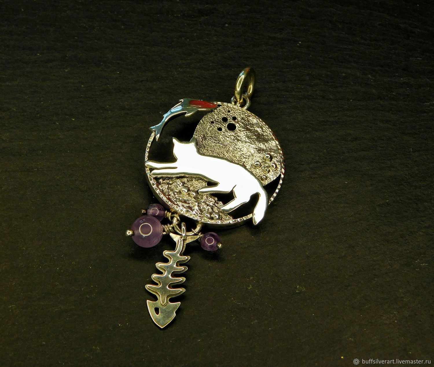  ' Dreams of a lilac fish' Silver, amethyst, Pendant, Ekaterinburg,  Фото №1