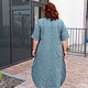 NATALINI р-р 58-64 Льняное бохо платье серо-голубое в пол с вышивкой. Платья. NATALINI. Ярмарка Мастеров.  Фото №5