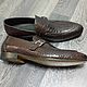 Monki men's crocodile leather, dark brown custom!. Loafers. SHOES&BAGS. My Livemaster. Фото №5