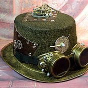 Субкультуры handmade. Livemaster - original item Hat top hat goggles steampunk 