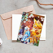 Открытки handmade. Livemaster - original item set of postcards Alice in Wonderland. Handmade.